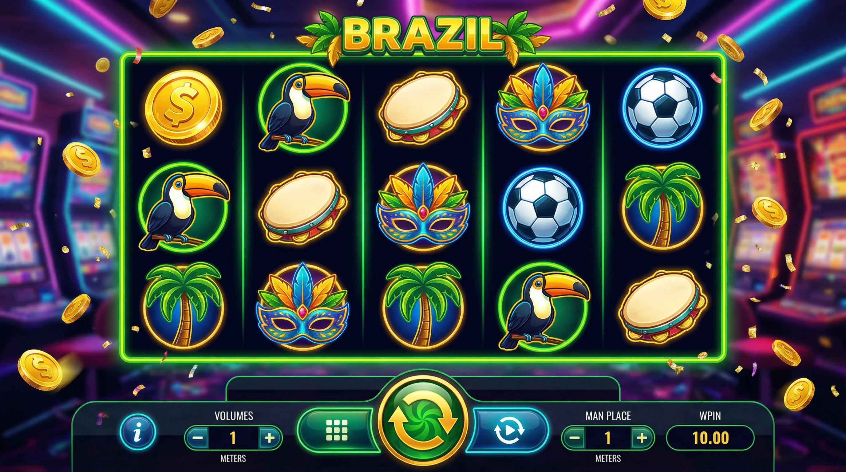 Caça-níqueis brasileiro com tema tropical no stakebet